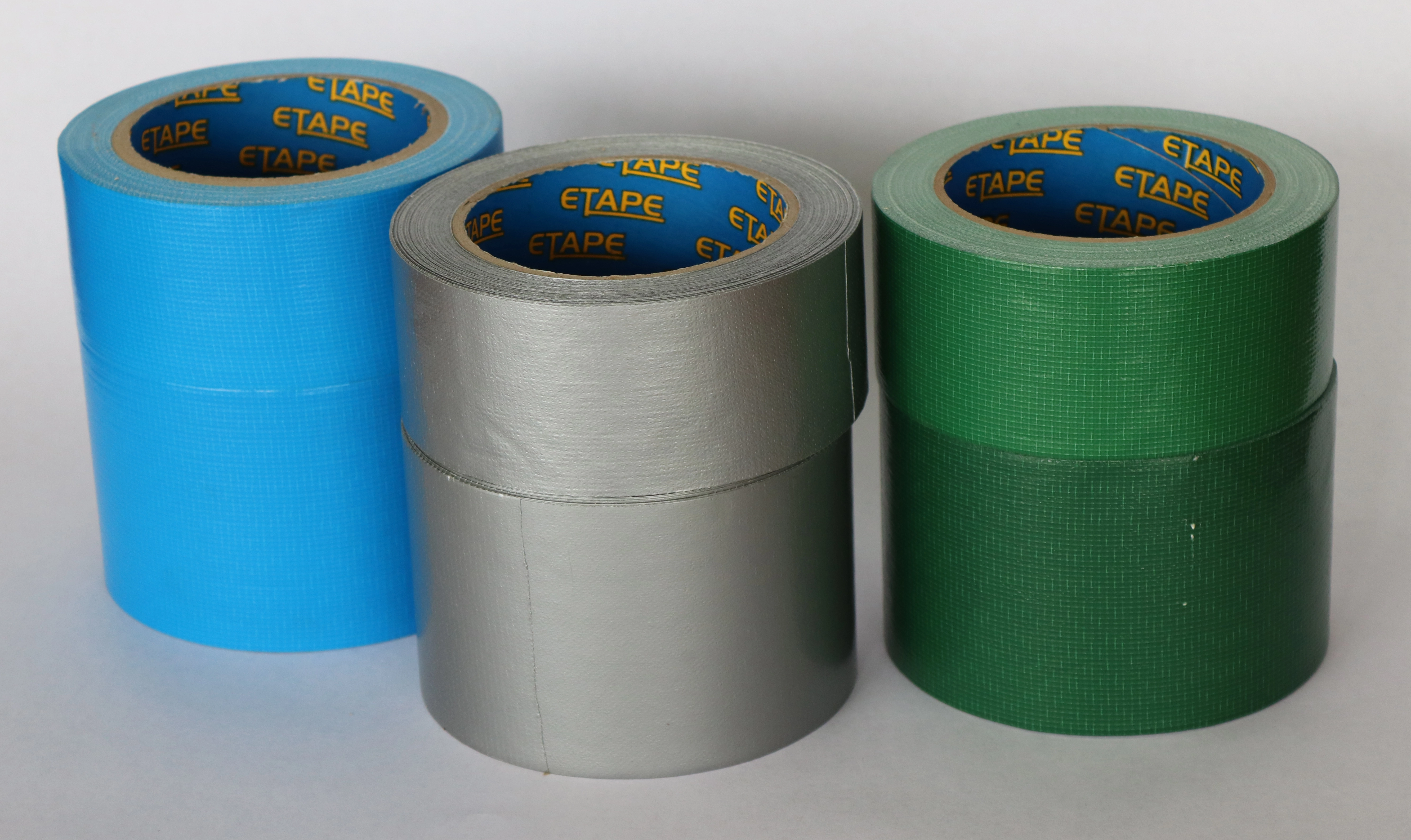 Duct tape shown in different colours and widths sold by Easitape